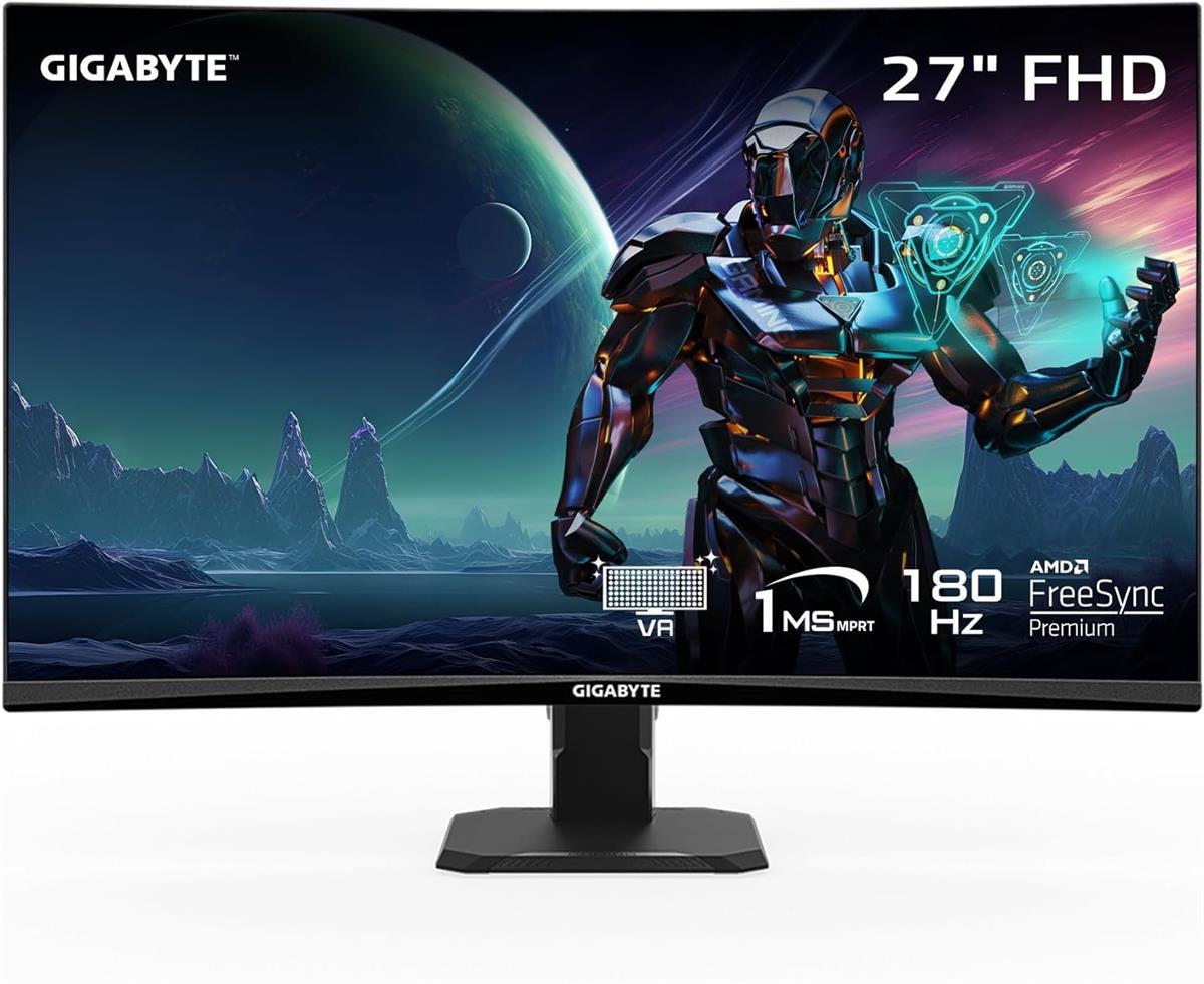 Gigabyte G27FC 27" 180Hz FHD Curved Gaming Monitor - PakByte Computers