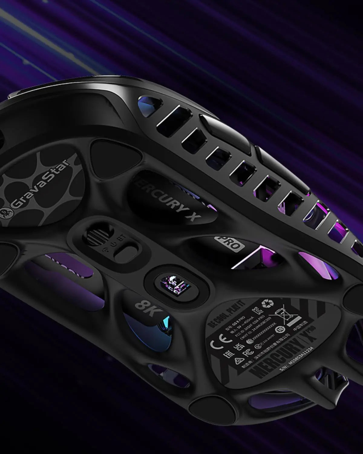 GravaStar Mercury X Pro Wireless Gaming Mouse - Interstellar Silver