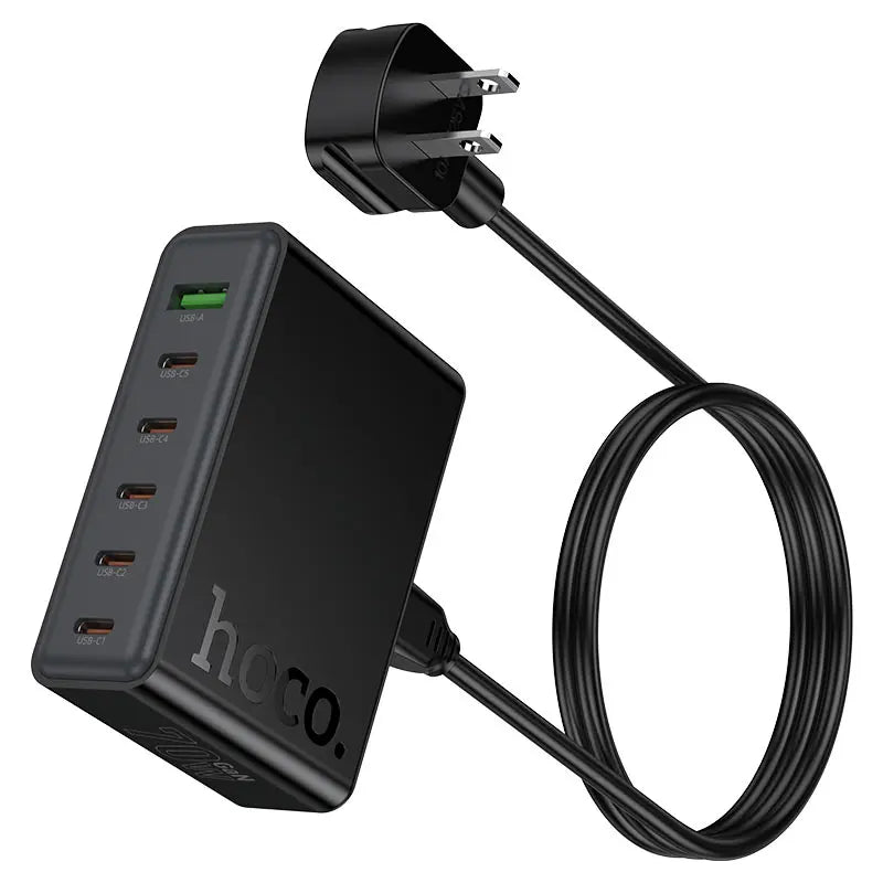 HOCO C152 – Modern PD70W 6-Port (5C1A) Desktop Charger
