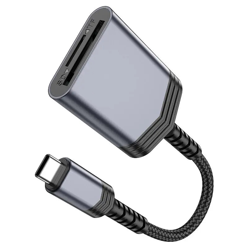 HOCO UA25 – 2-in-1 Card Reader Type-C - Silver