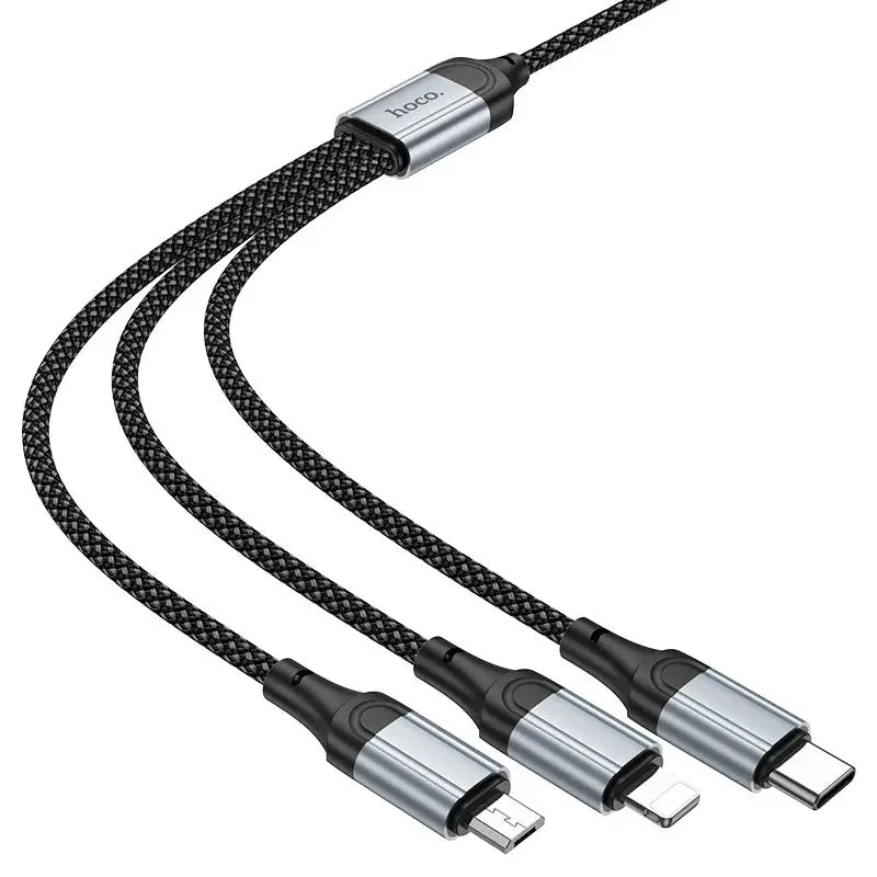 HOCO X102 – Fresh 3-in-1 Charging Data Cable (iP+Micro+Type-C)