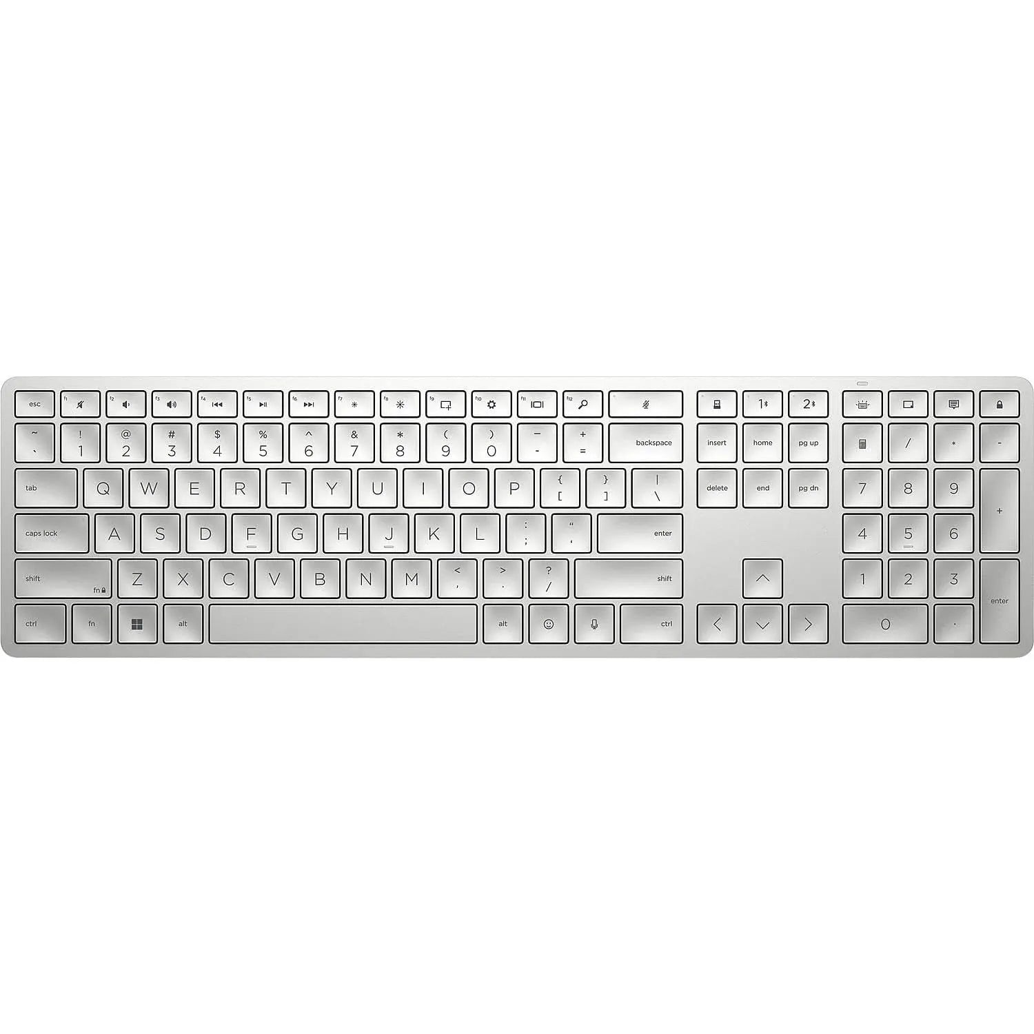 HP 970 Programmable Wireless Keyboard (Silver), Works with Windows & MacOS