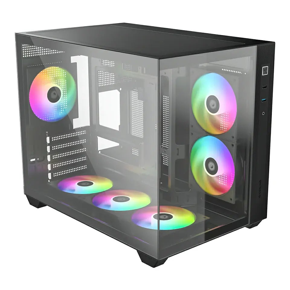 ID-Cooling View 500 ARGB Micro-ATX PC Case - Black