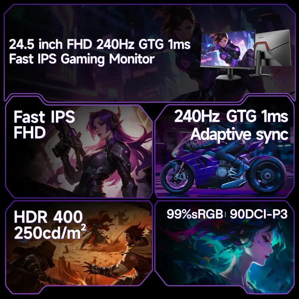 Koorui G2511X 24 Inch 240Hz FHD 1080P Fast IPS Gaming Monitor