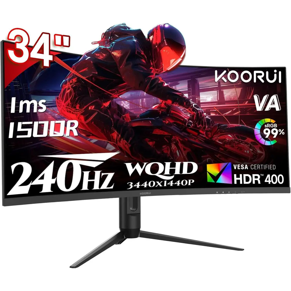 Koorui G3441XC 34 Inch 240Hz Ultrawide Curved Gaming Monitor