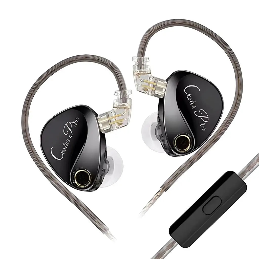 KZ Castor Pro IEM Earphones with HD Mic - Black