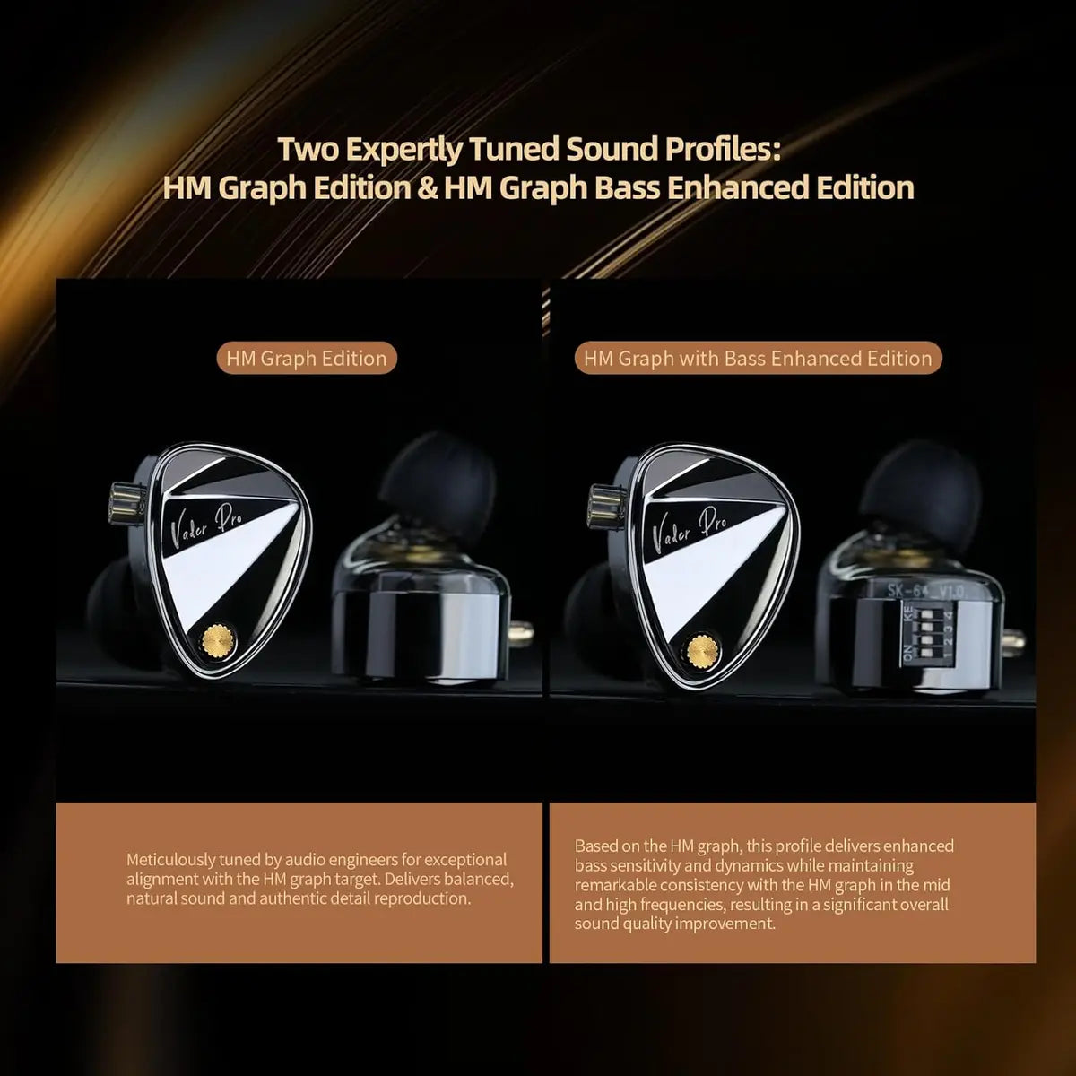 KZ Vader Pro in-Ear Monitors Gaming Earbuds IEM with 4 Tuning Switches