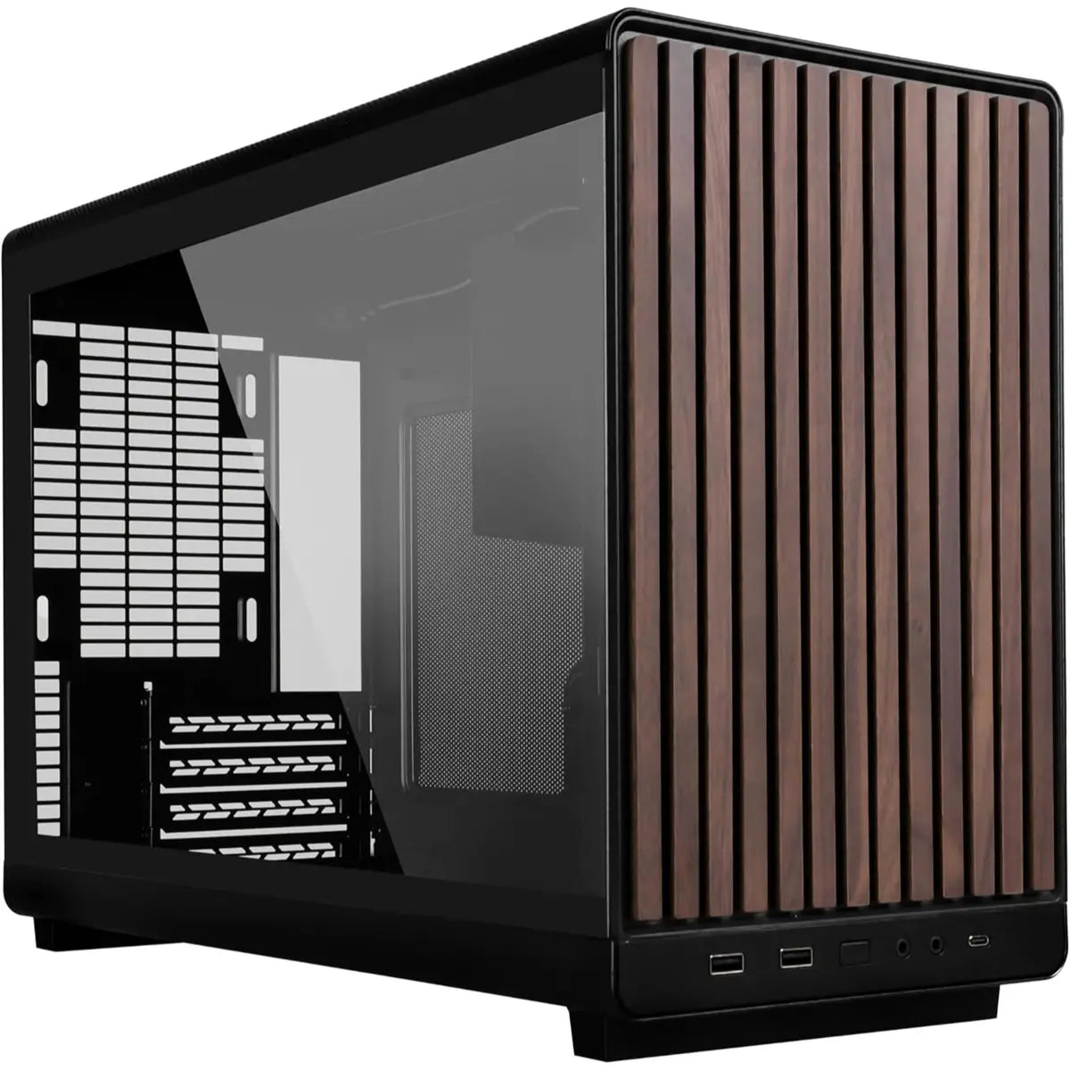 Lian Li A3 Wood Front & Side Tempered Glass Panel Casing - Black
