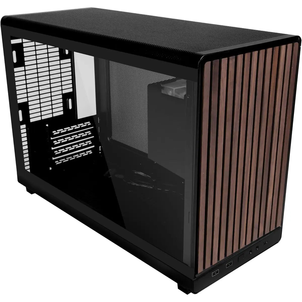 Lian Li A3 Wood Front & Side Tempered Glass Panel Casing - Black