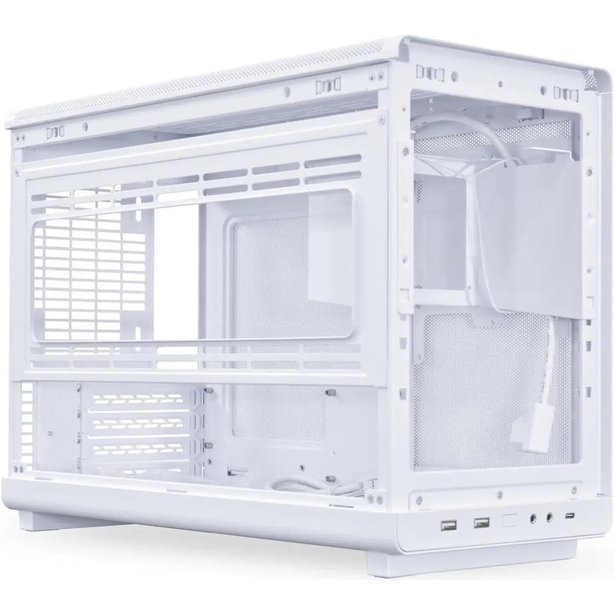 Lian Li A3 Wood Front & Side Tempered Glass Panel Casing - White