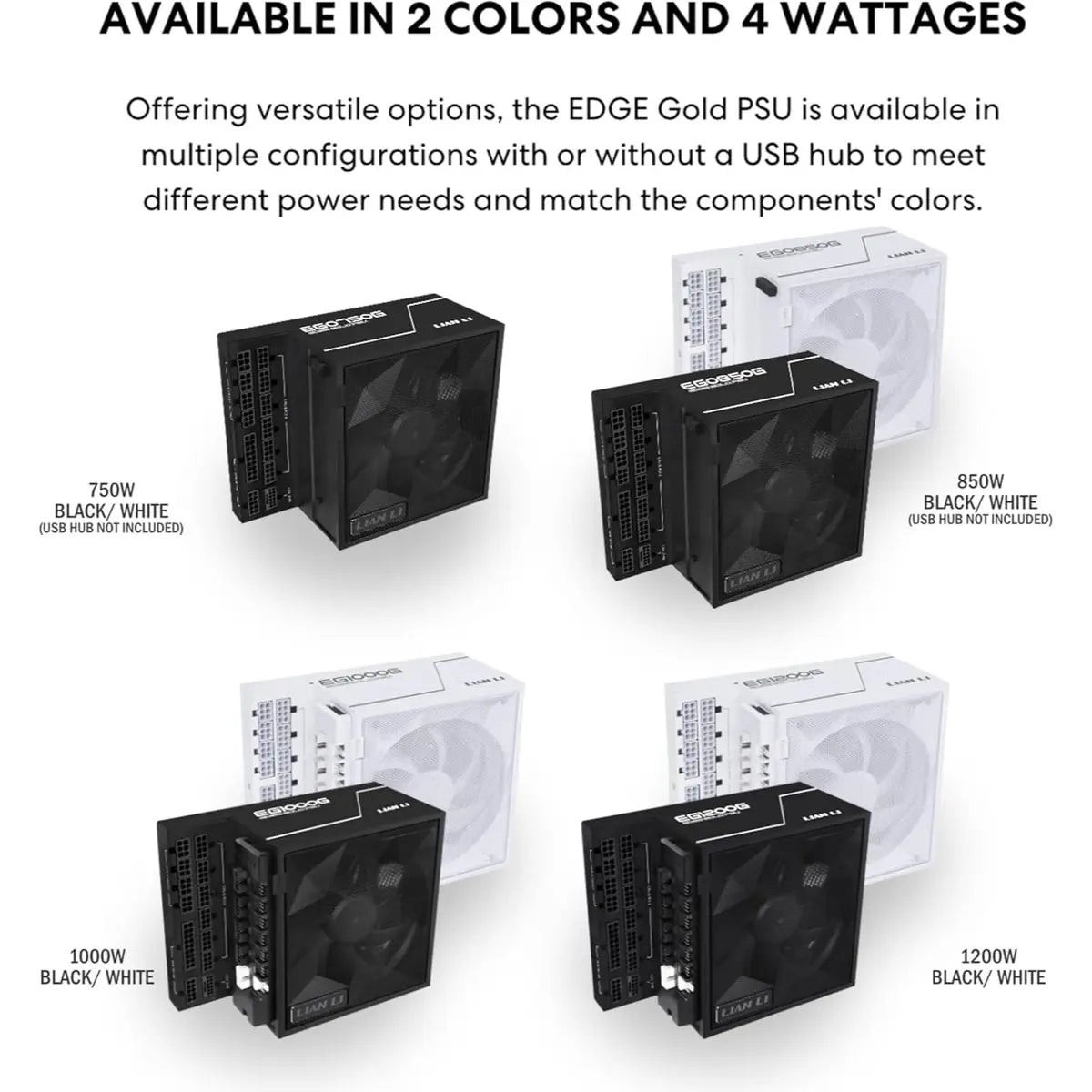 Lian Li Edge 1200W Fully Modular Low-Noise ATX Power Supply - White