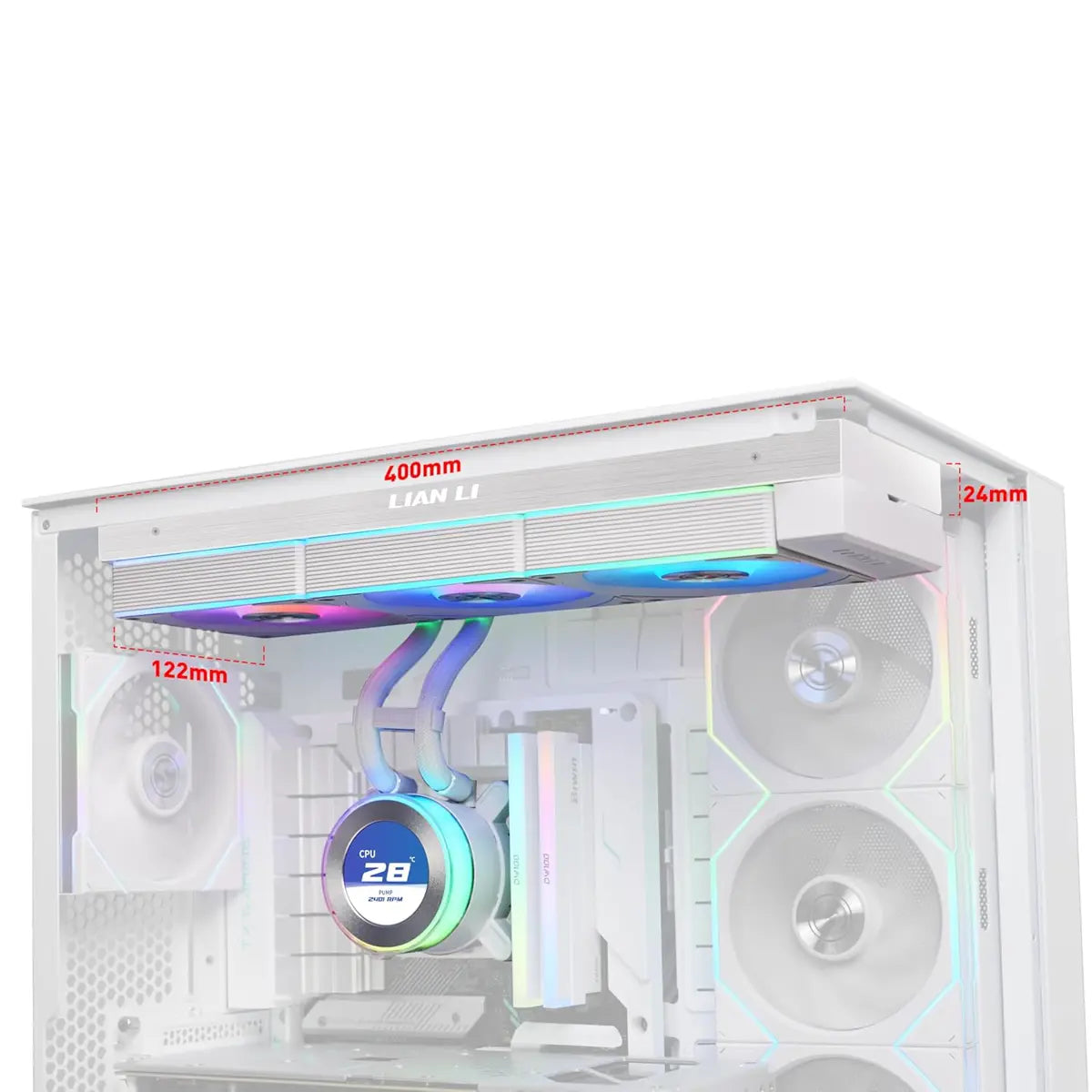 Lian Li Hydroshift II 360R LCD-C RGB Liquid CPU Cooler - White