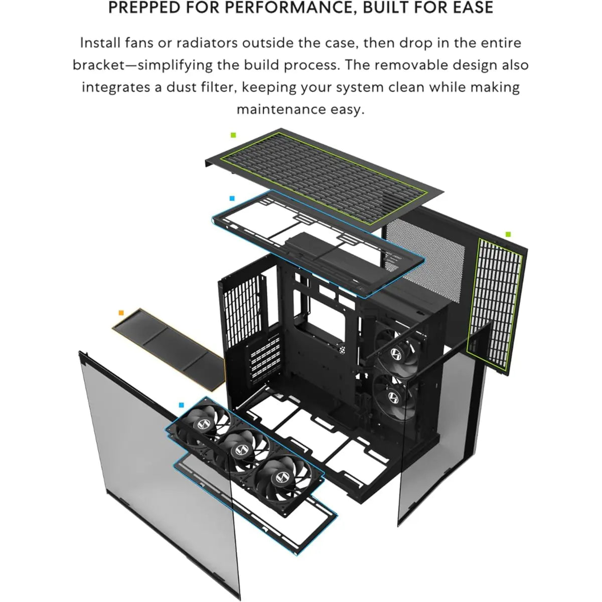 Lian Li O11D Mini V2 Flow Compact ATX Mid-Tower Airflow Computer Case - Black