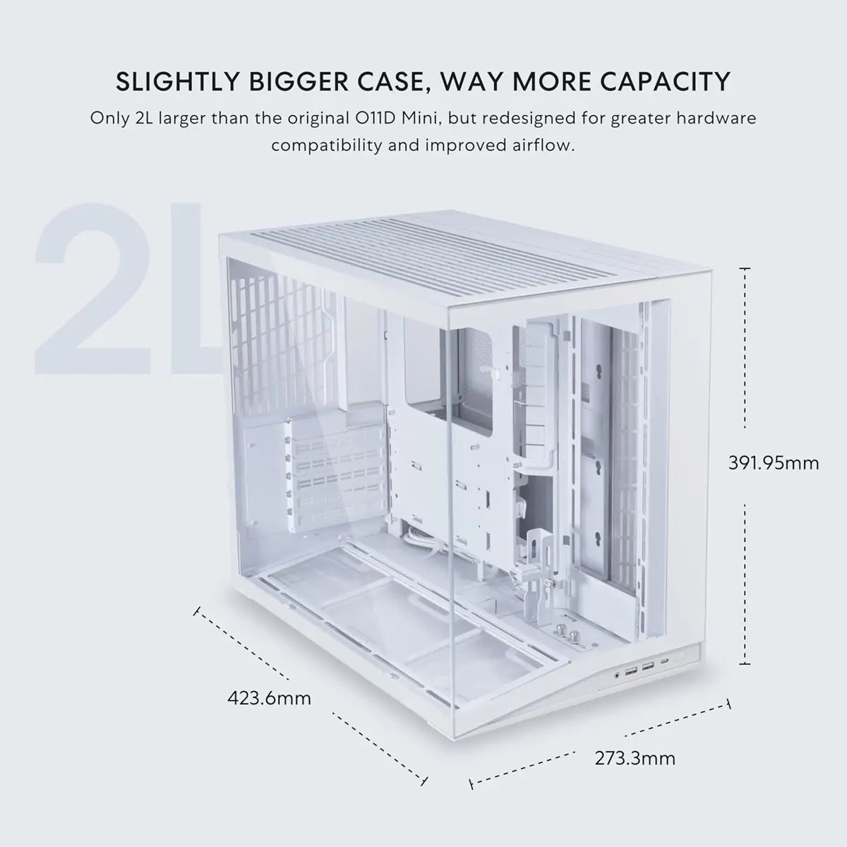 Lian Li O11D Mini V2 ATX Mid-Tower Computer Case - White - PakByte Computers