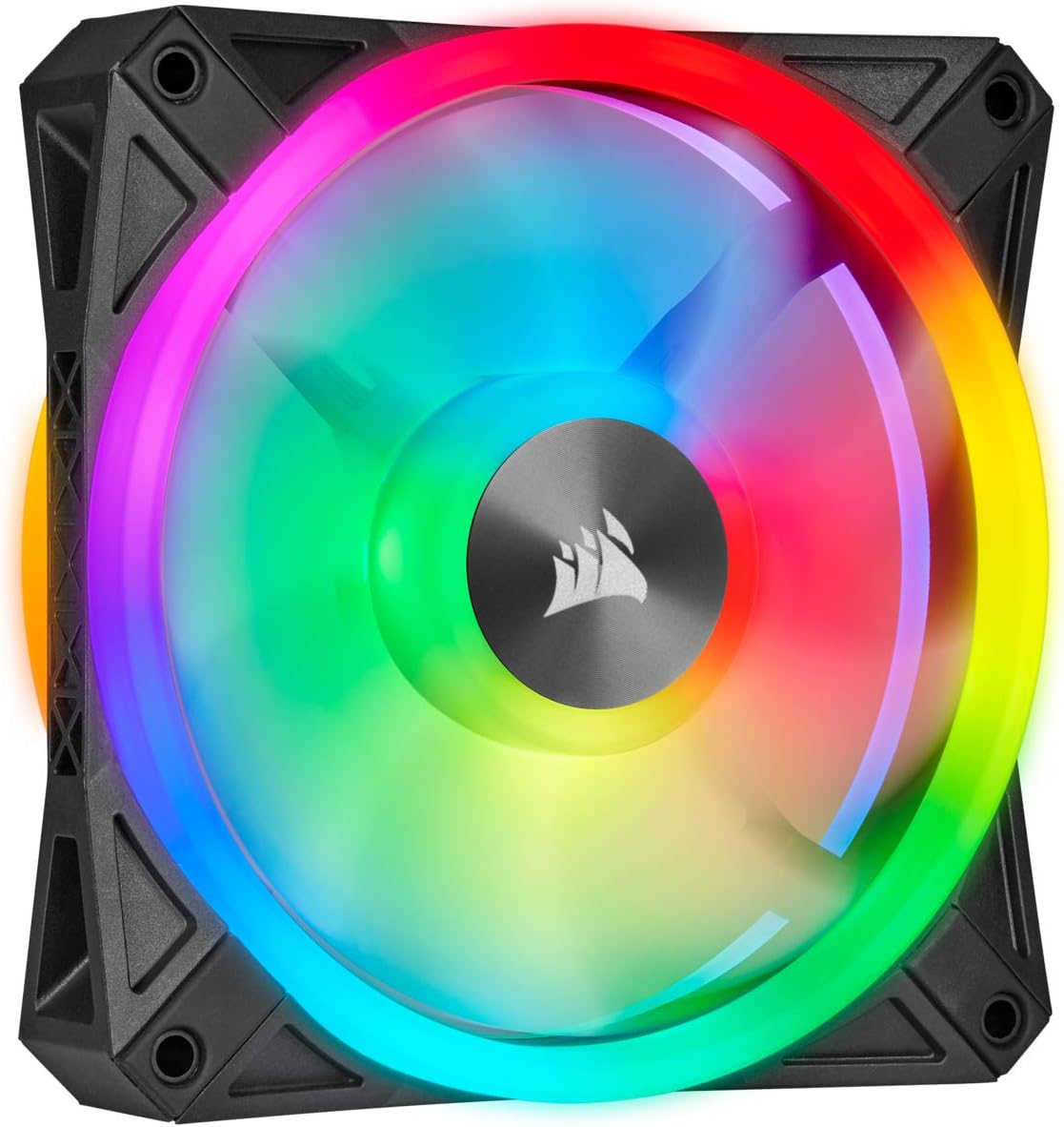 Corsair QL140 RGB, 140mm RGB LED Fan, Dual Pack with Lighting Node Core - Black - PakByte Computers