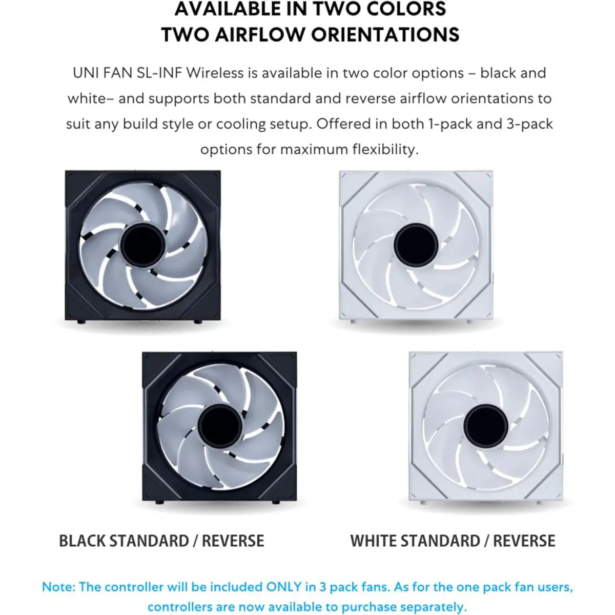 Lian Li UNI Fan SL-Infinity 120mm ARGB - Triple Pack - White - PakByte Computers