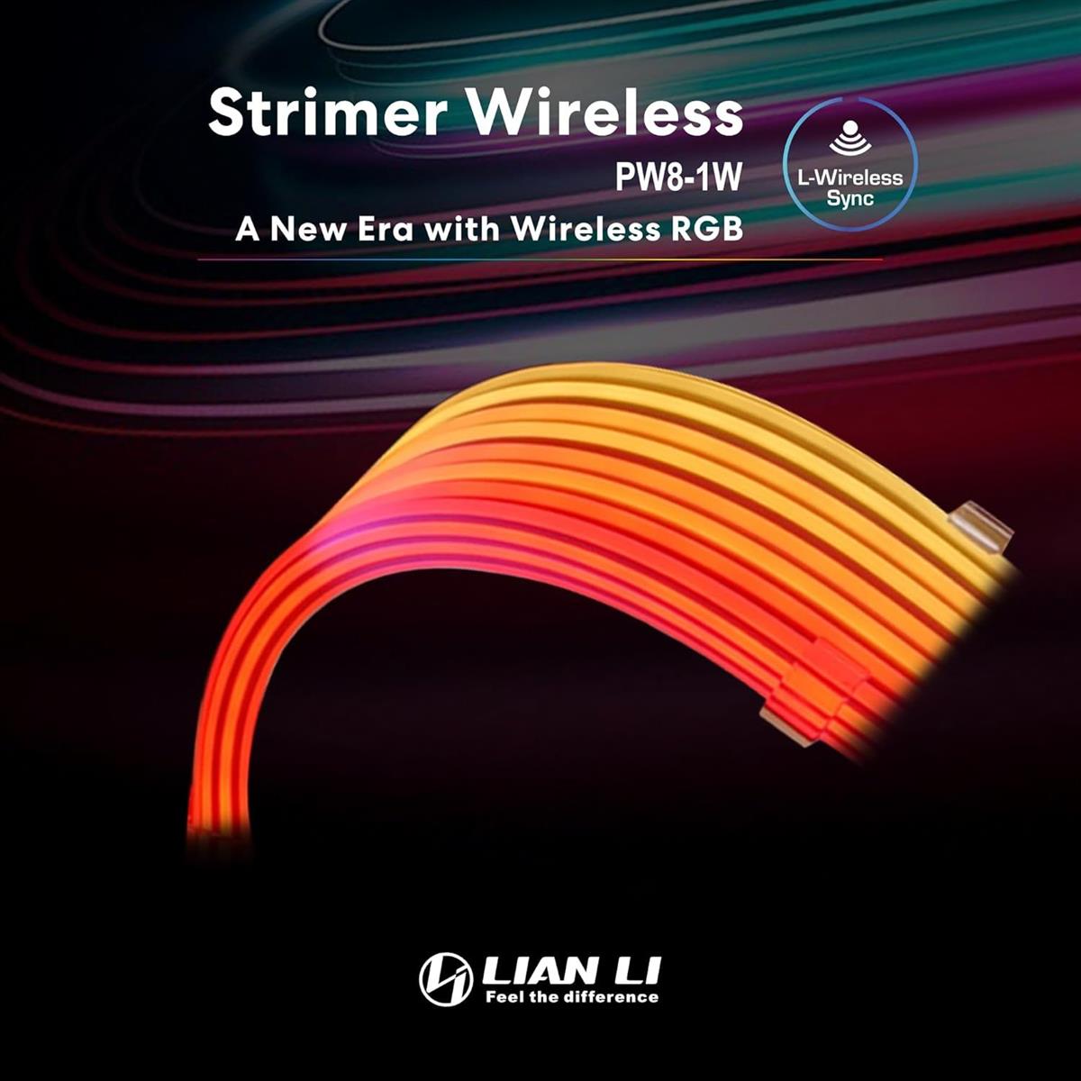 Lian Li Strimer Wireless 8 Pin, 2.4GHz Wireless Control Addressable RGB Power Extension Cable