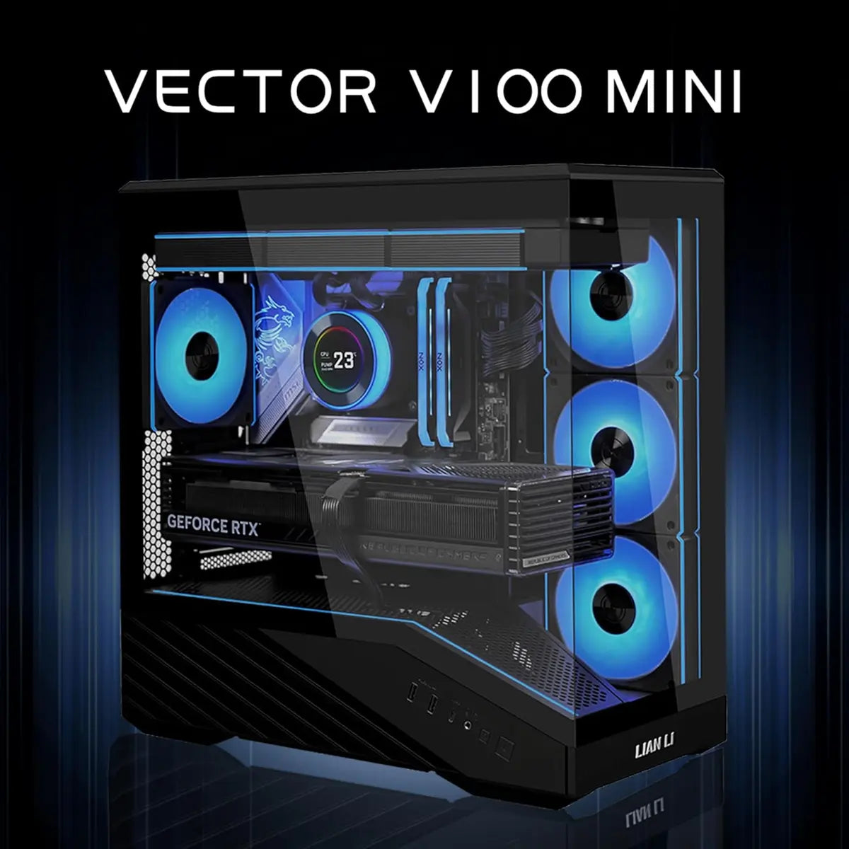 Lian Li Vector V100 Mini Micro Form Factor Compact PC Case - Black