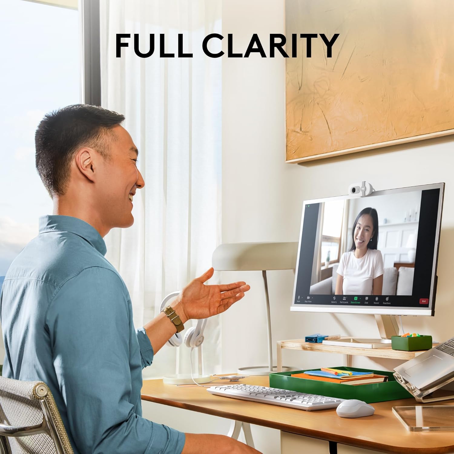 Logitech Brio 100 Full HD 1080p Webcam - White