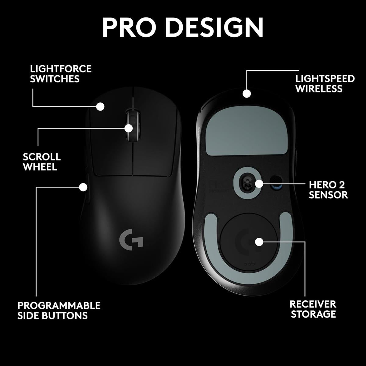 Logitech G PRO X Superlight 2 DEX Lightspeed Wireless Gaming Mouse - Black