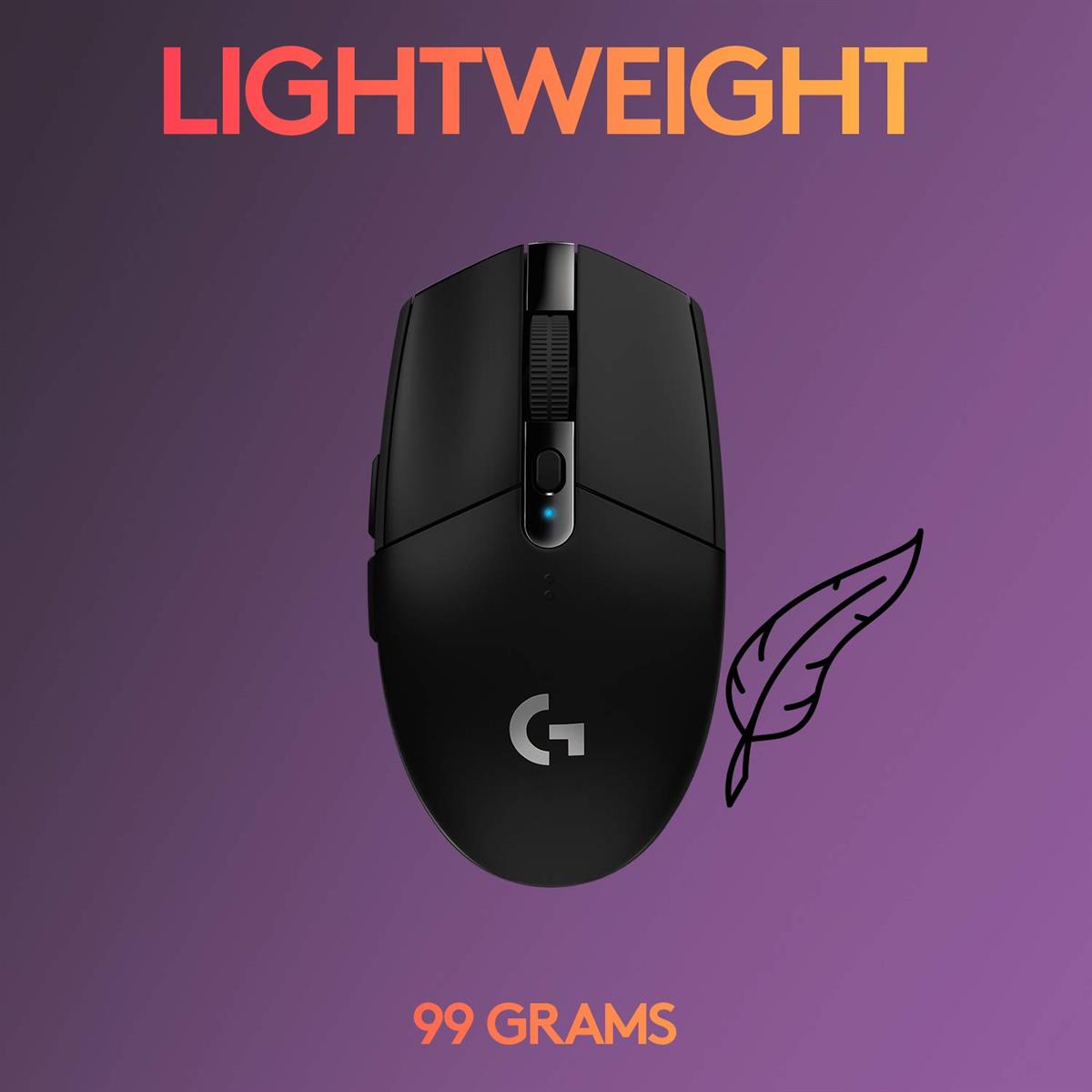 Logitech G304 HERO Lightspeed Wireless Gaming Mouse - Black - PakByte Computers