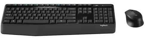 Logitech MK346P Wireless Combo, Full-Size wih Palm Res - Black