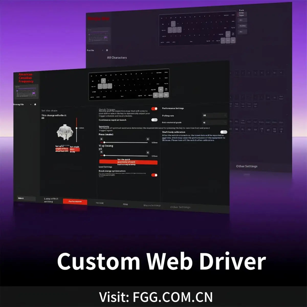 FGG MadLions Nano68 Rapid Trigger RGB Gaming Keyboard - White Side Print