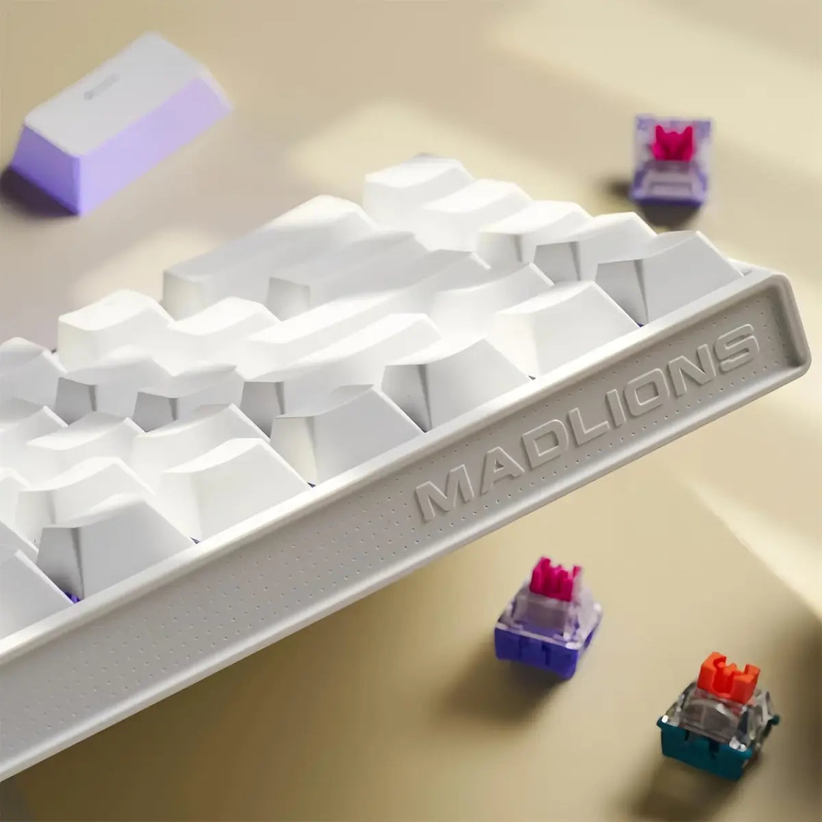 FGG MadLions Nano68 Rapid Trigger RGB Gaming Keyboard - White Side Print