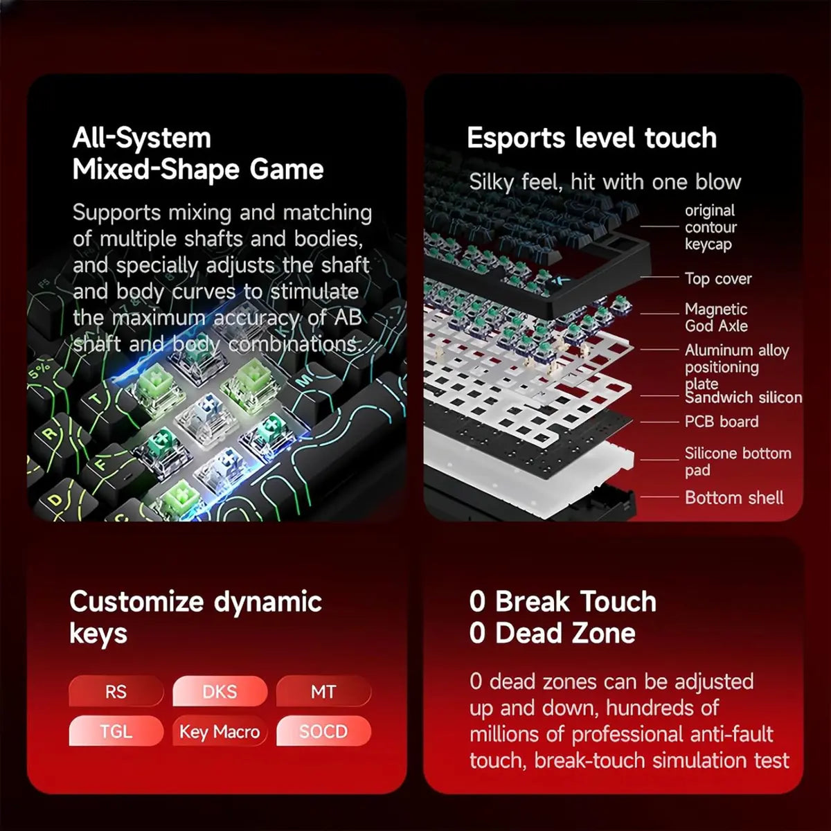 Mchose Jet 75 HE 75% Hall Effect Magnetic Switch Gaming Keyboard - White