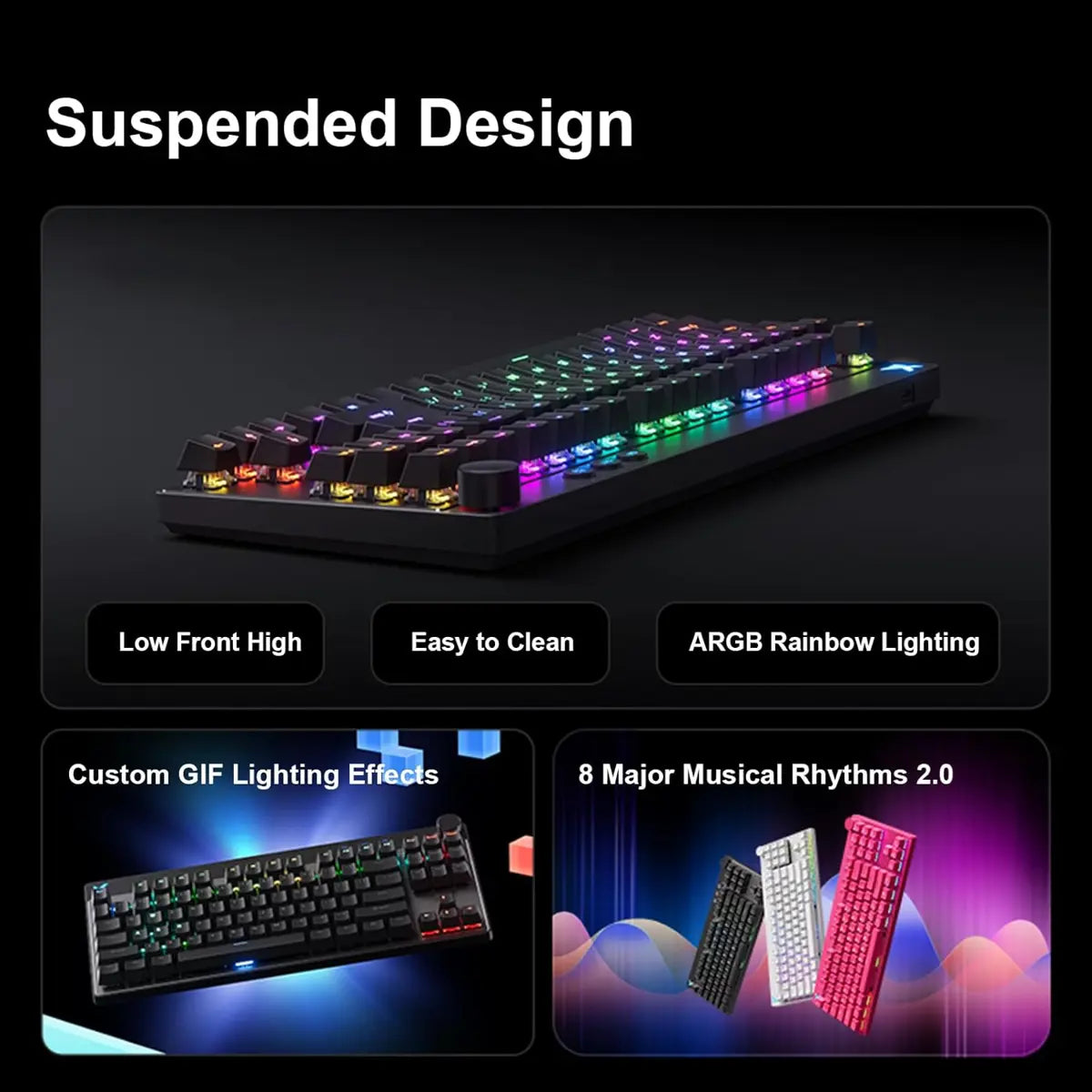 Mchose Mix 87 HE TKL Wired RGB Magnetic Switch Gaming Keyboard, Apollo Switch - White