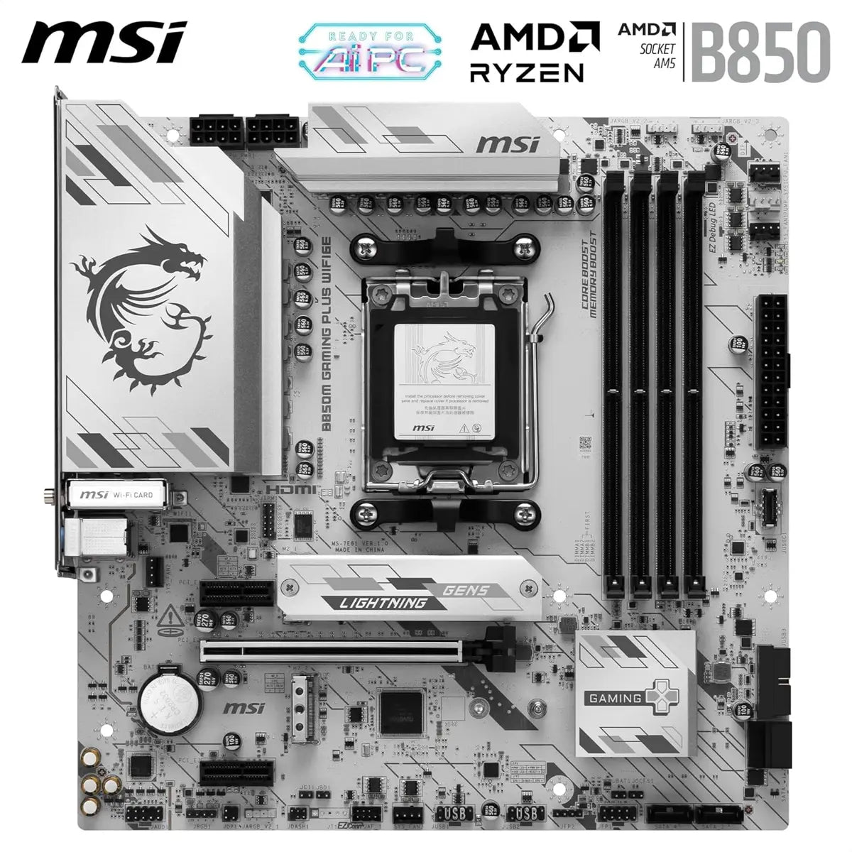 MSI B850M Gaming Plus Wifi6E Motherboard