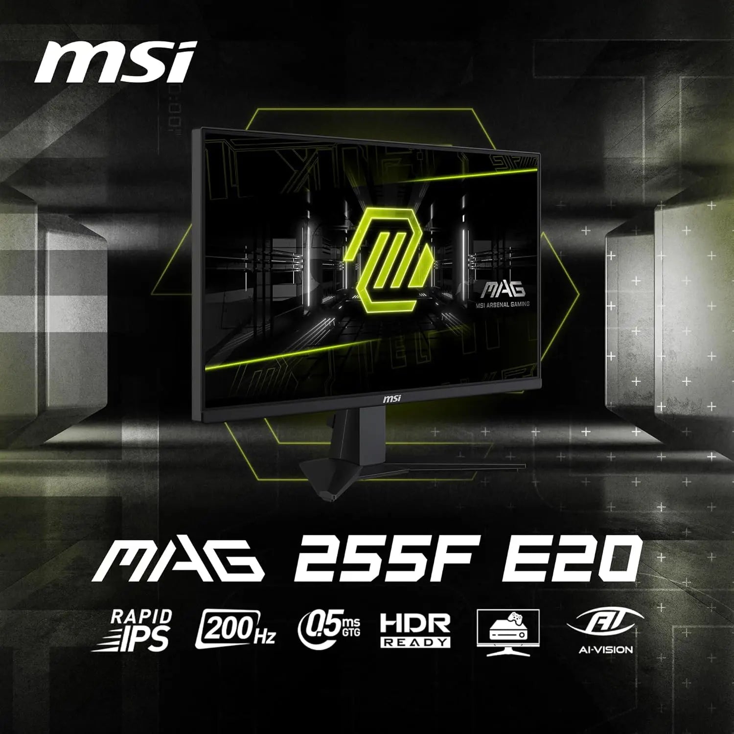MSI MAG G255F E20 25-inch 1920x1080 (FHD) Gaming Monitor, 200Hz, IPS Panel, Adaptive-Sync, Height Adjustable, Speaker, 0.5ms, Black - PakByte Computers