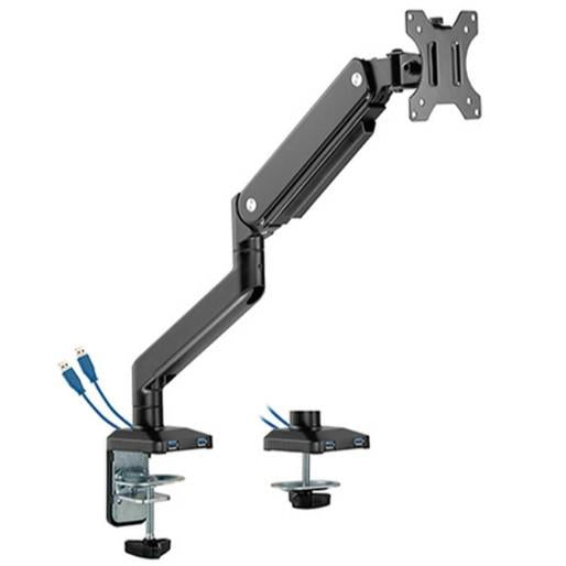 MXG BMA-12U Single Monitor Premium Aluminum Spring-Assisted With 3.0 USB Cable Monitor Arm - Matte Black - PakByte Computers