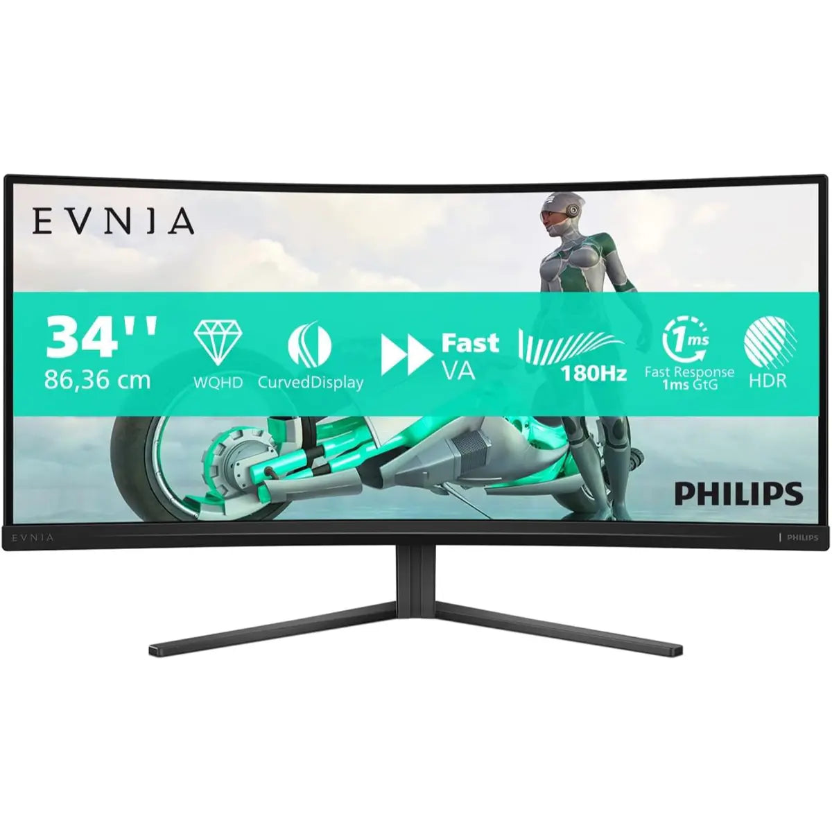 Philips Evnia 34M2C3500L 32" 180 Hz WQHD Curved VA Gaming Monitor