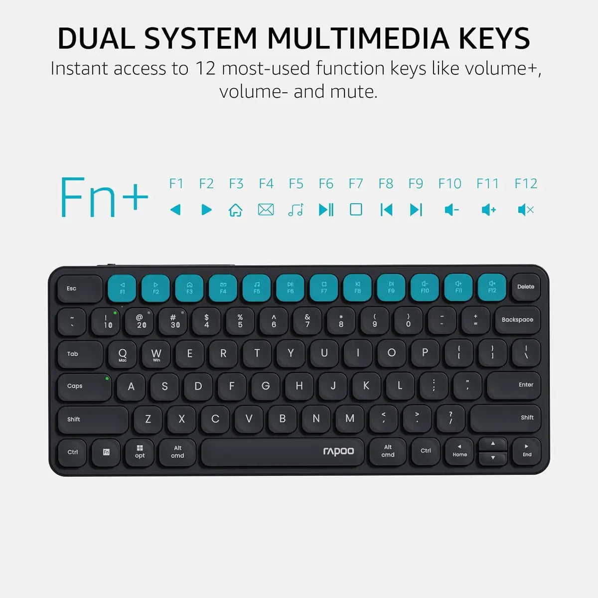 Rapoo E9050L Bluetooth Wireless Multi-Device Keyboard - Dark Grey