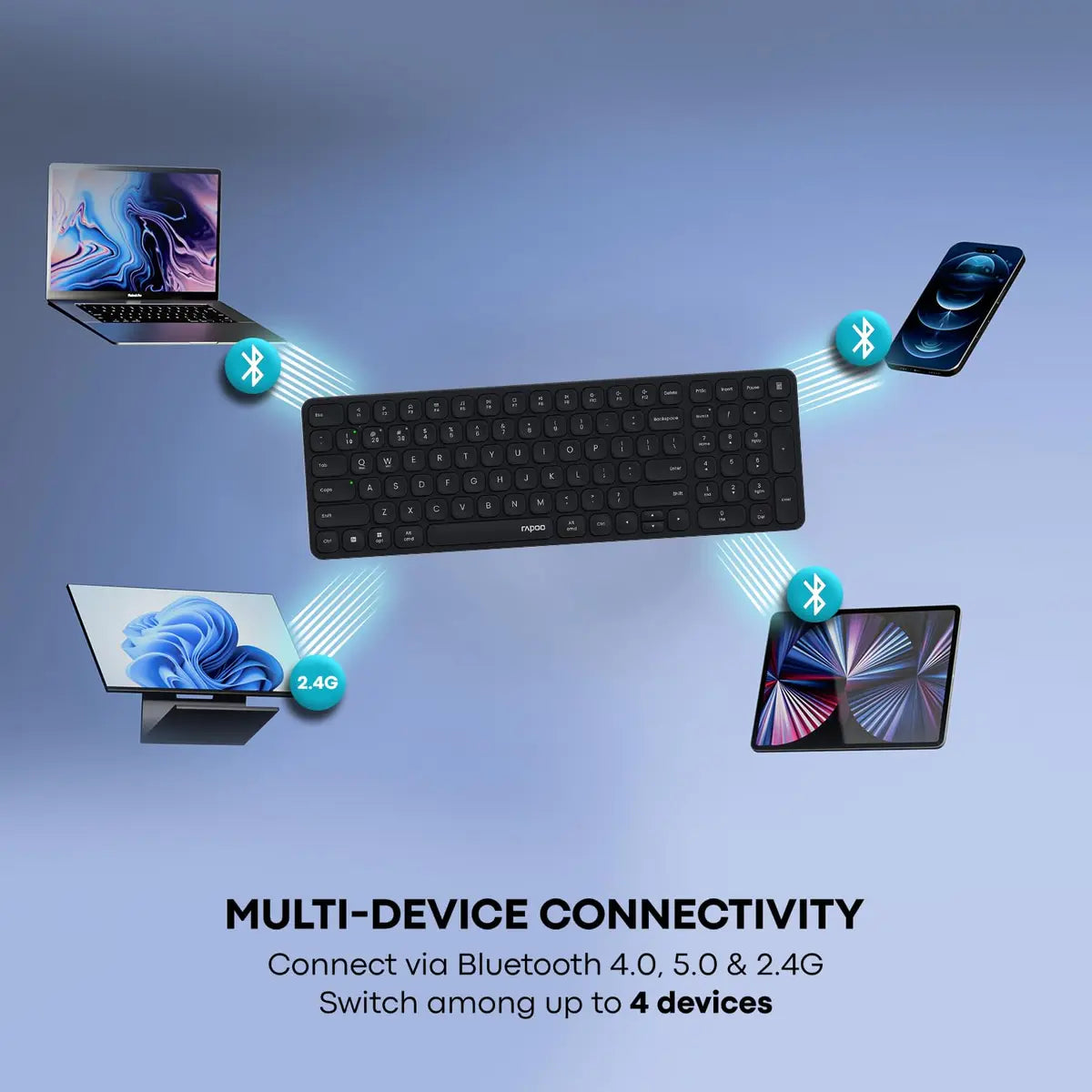 Rapoo E9350L Bluetooth Wireless Multi-Device Keyboard