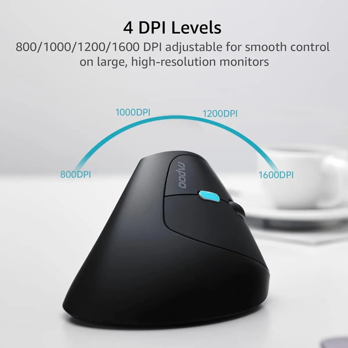 Rapoo EV250 Silent Vertical Wireless Optical Mouse - Black