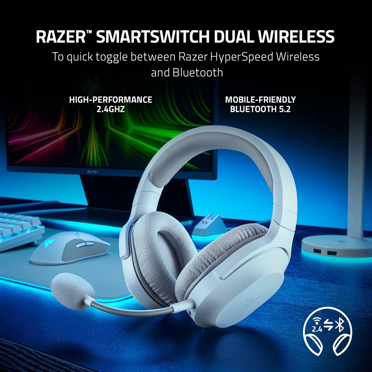 Razer Barracuda X (2022) Wireless Headphones - White