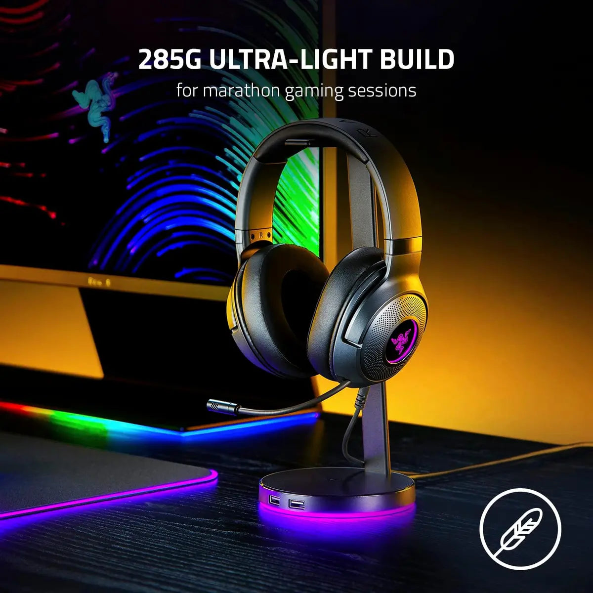 Razer Kraken V3 X Wired RGB USB Gaming Headset - Black