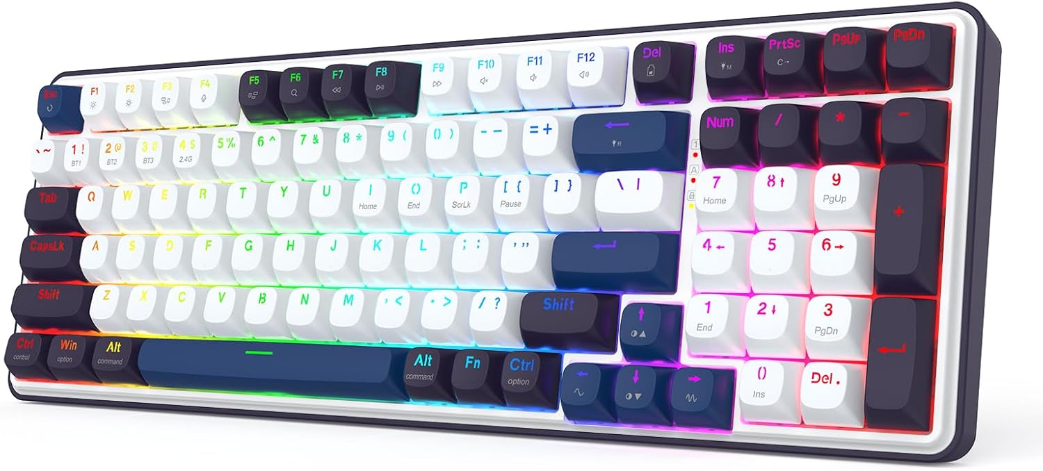 Redragon K744 PRO Wireless Gasket RGB Gaming Keyboard - Cerulean Polar