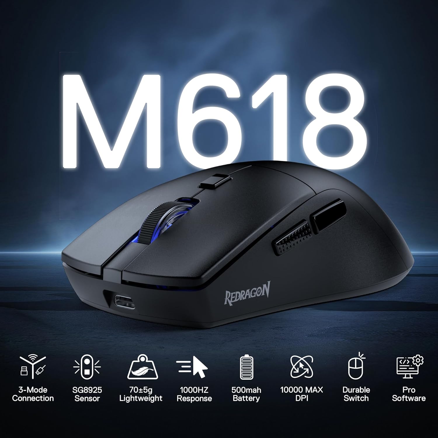 Redragon M618 LIT Wireless Gaming Mouse