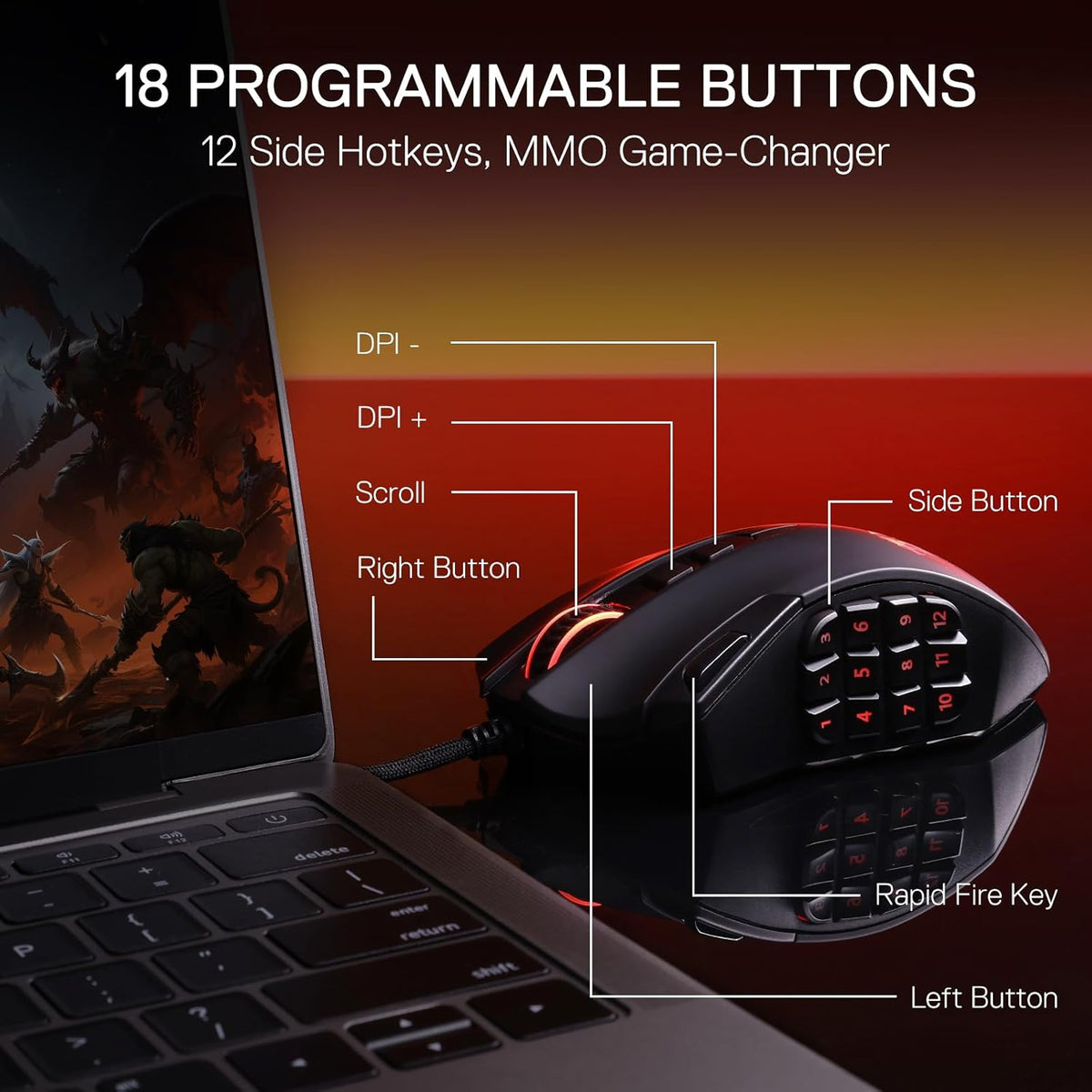 Redragon M921 MMO Gaming Mouse - PakByte Computers