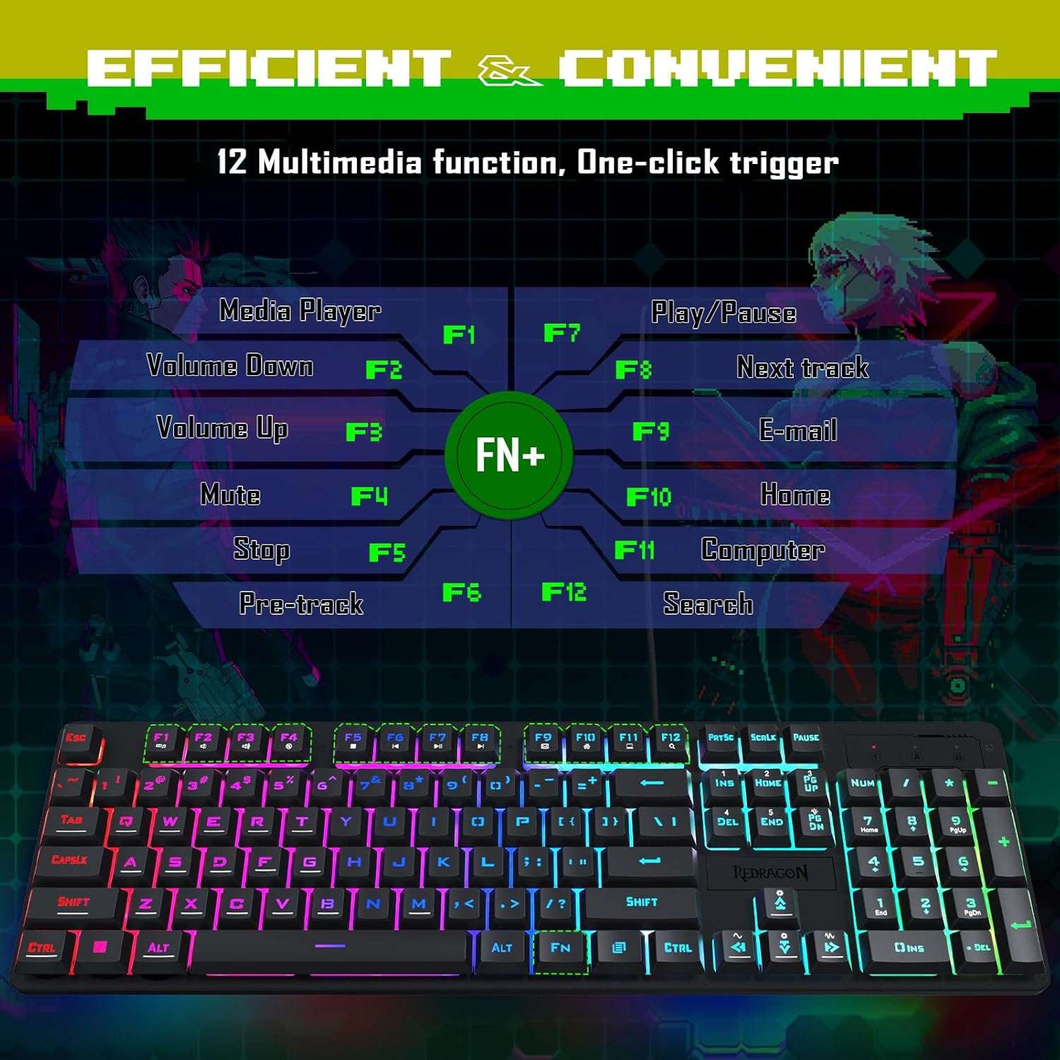 Redragon S107 Gaming Keyboard and Mouse Combo - PakByte Computers