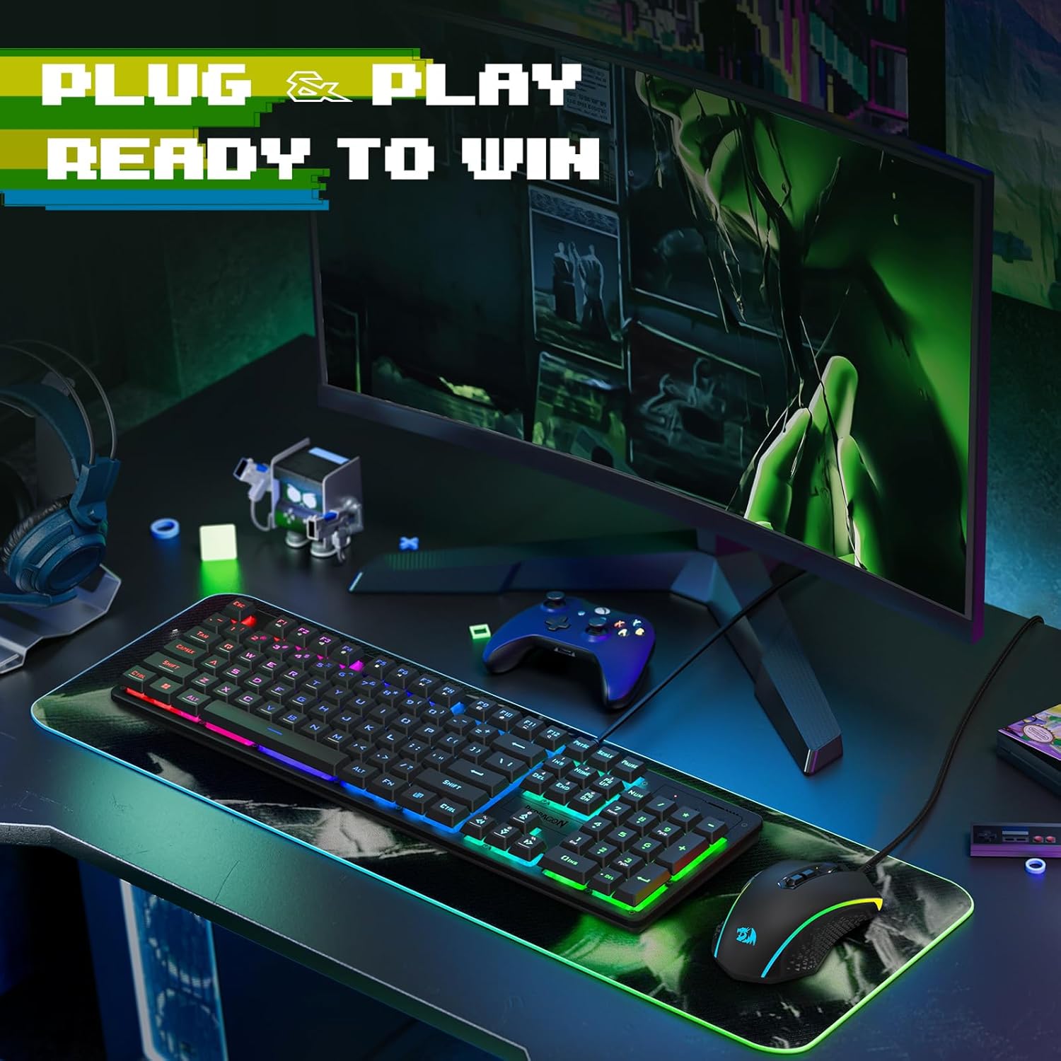 Redragon S107 Gaming Keyboard and Mouse Combo - PakByte Computers