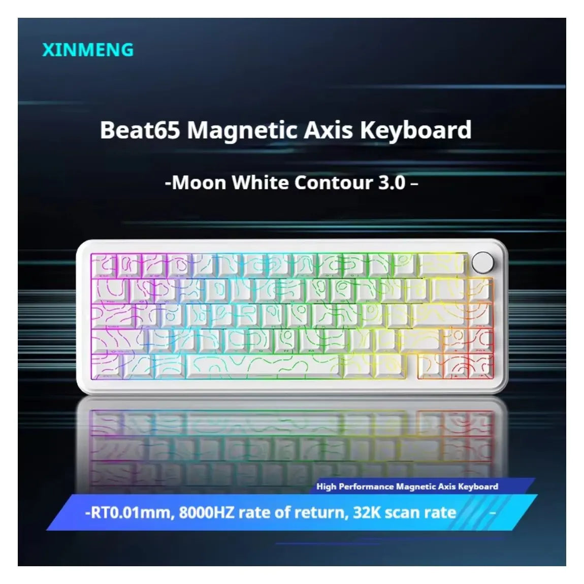 Sama Xinmeng Beat65 Rapid Trigger RGB 65% Gaming Keyboard - Moon White Contour 3.0