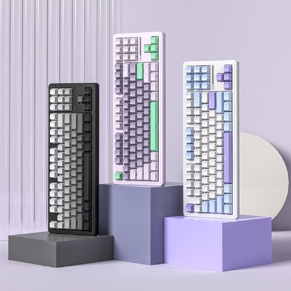 Sama Xinmeng M87 Pro V2 Wireless Keyboard (White Jade Switch) - White Blue