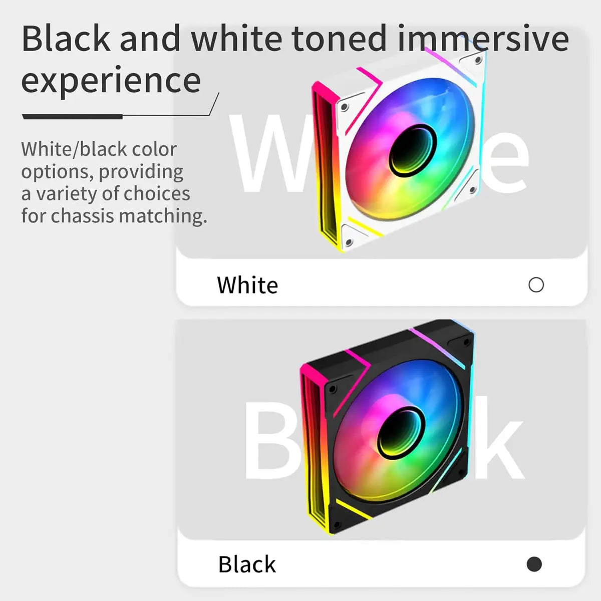 Sama YF1203 Reverse 120mm ARGB Case Cooler Fan Single Pack - White