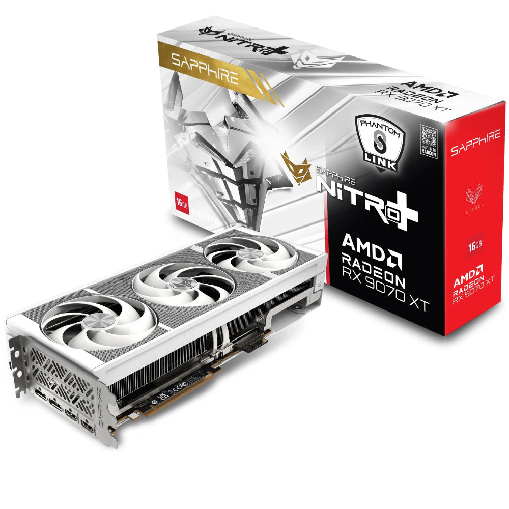 SAPPHIRE NITRO+ AMD Radeon RX 9070 XT OC 16GB Gaming Graphics Card – PhantomLink Polar Edition