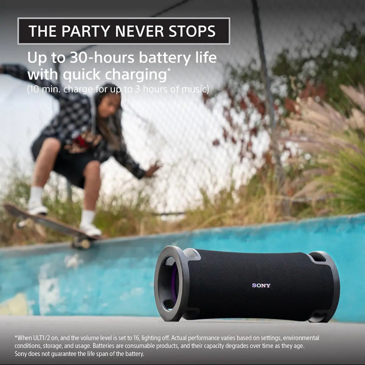 Sony ULT Field 7 Wireless Bluetooth, IP67 Waterproof Party Speaker - Black