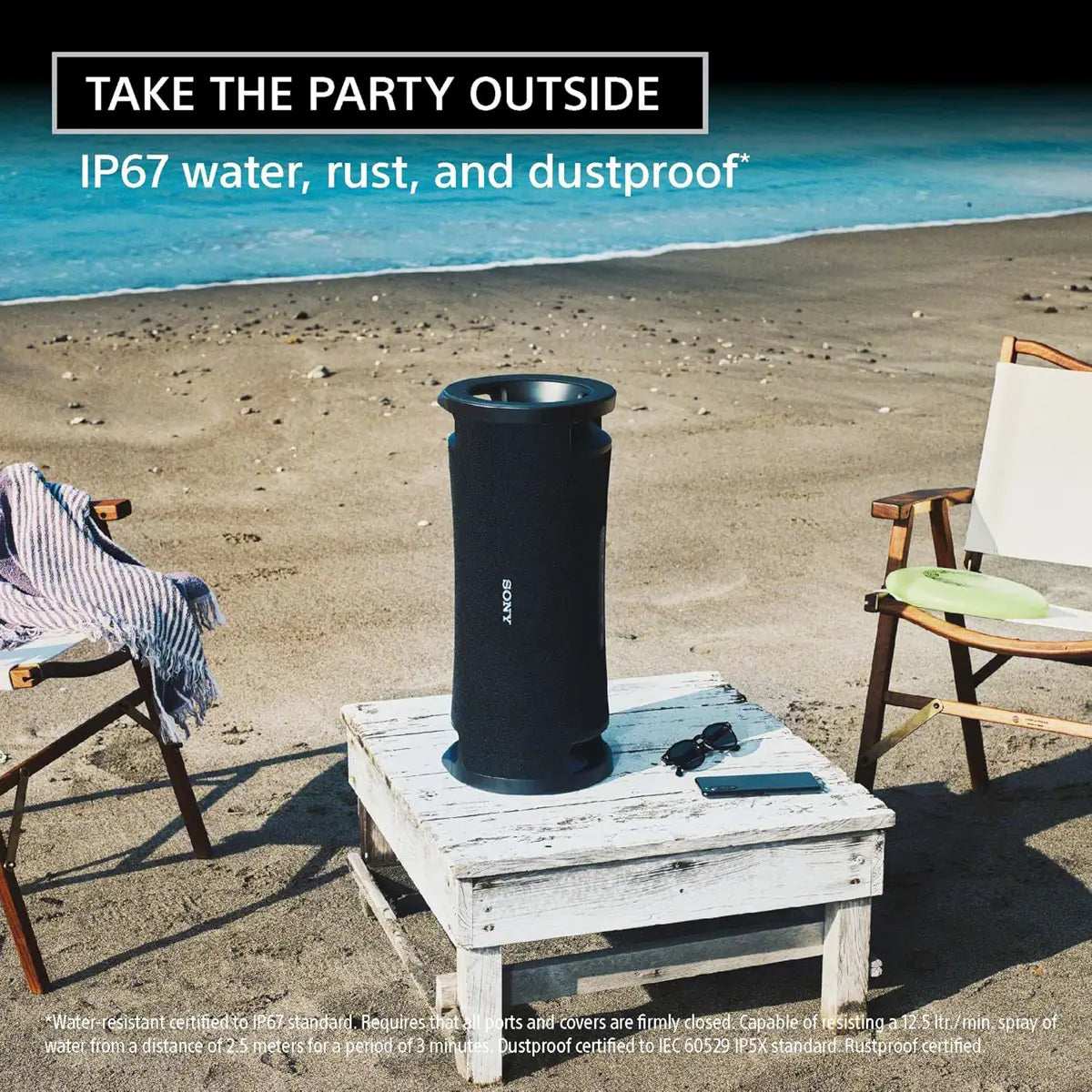 Sony ULT Field 7 Wireless Bluetooth, IP67 Waterproof Party Speaker - Black